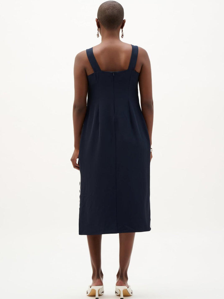 Joseph Ribkoff Midi A-line Dress In Midnight Blue/White 262230-Nicola Ross
