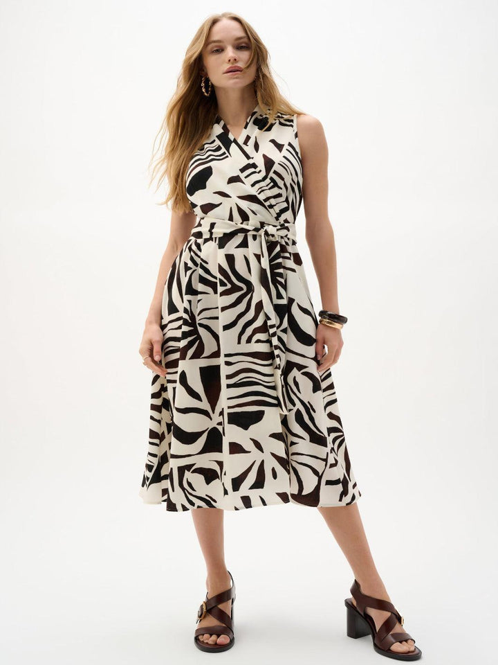 Joseph Ribkoff Midi Dress In Beige/Multi 262226-Nicola Ross