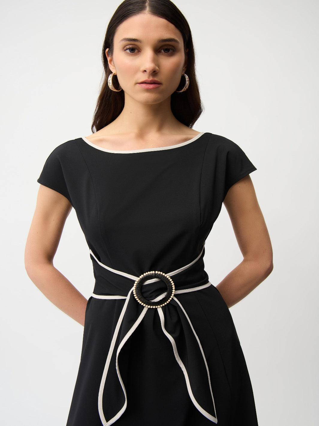 Joseph Ribkoff Midi Dress In Black/Moonstone 261051  Nicola Ross