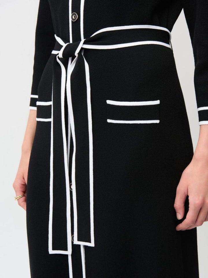 Joseph Ribkoff Midi Dress In Black/Vanilla 261944-Nicola Ross