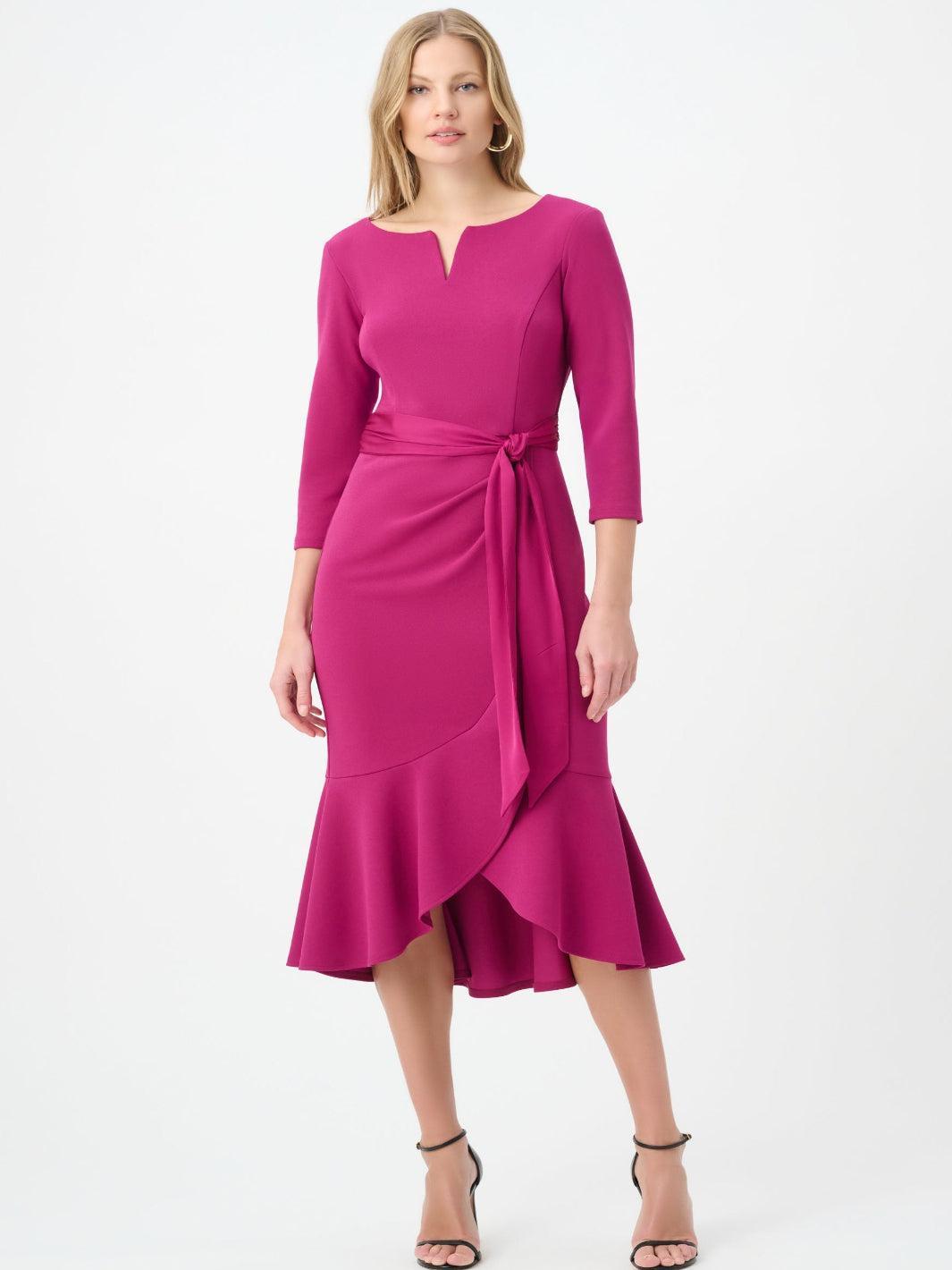 Joseph Ribkoff Midi Dress In Deep Magenta 264711-Nicola Ross