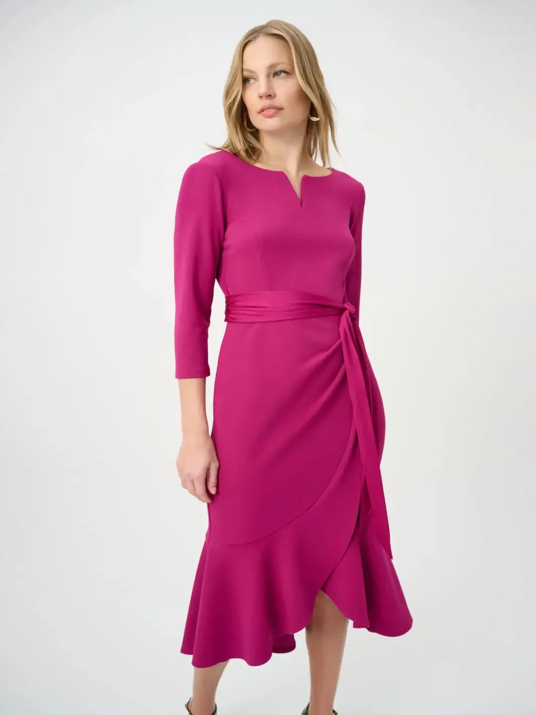 Joseph Ribkoff Midi Dress In Deep Magenta 264711-Nicola Ross