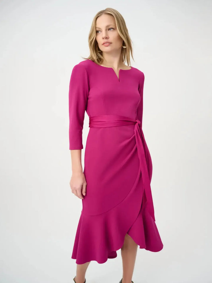 Joseph Ribkoff Midi Dress In Deep Magenta 264711-Nicola Ross