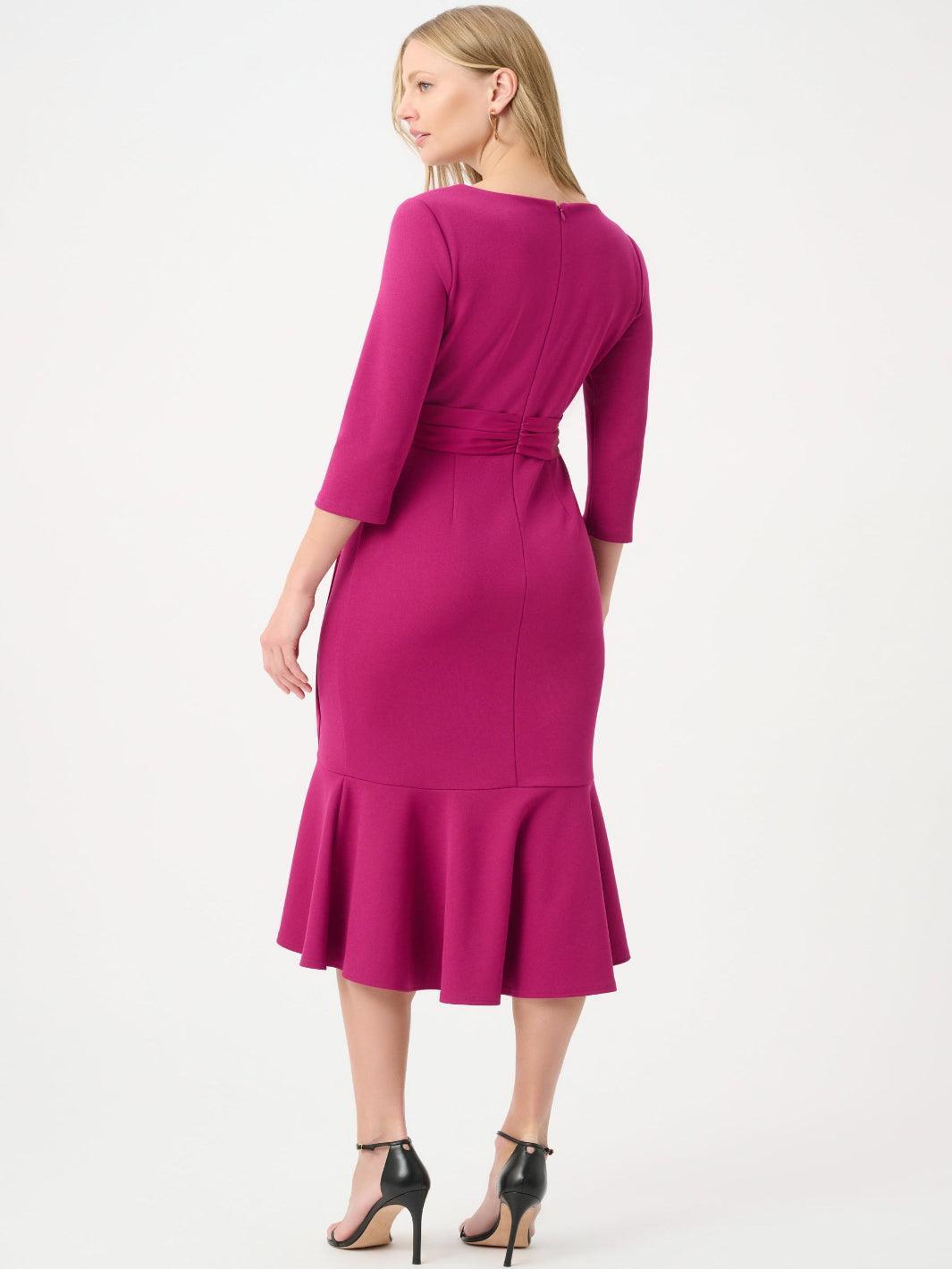 Joseph Ribkoff Midi Dress In Deep Magenta 264711-Nicola Ross