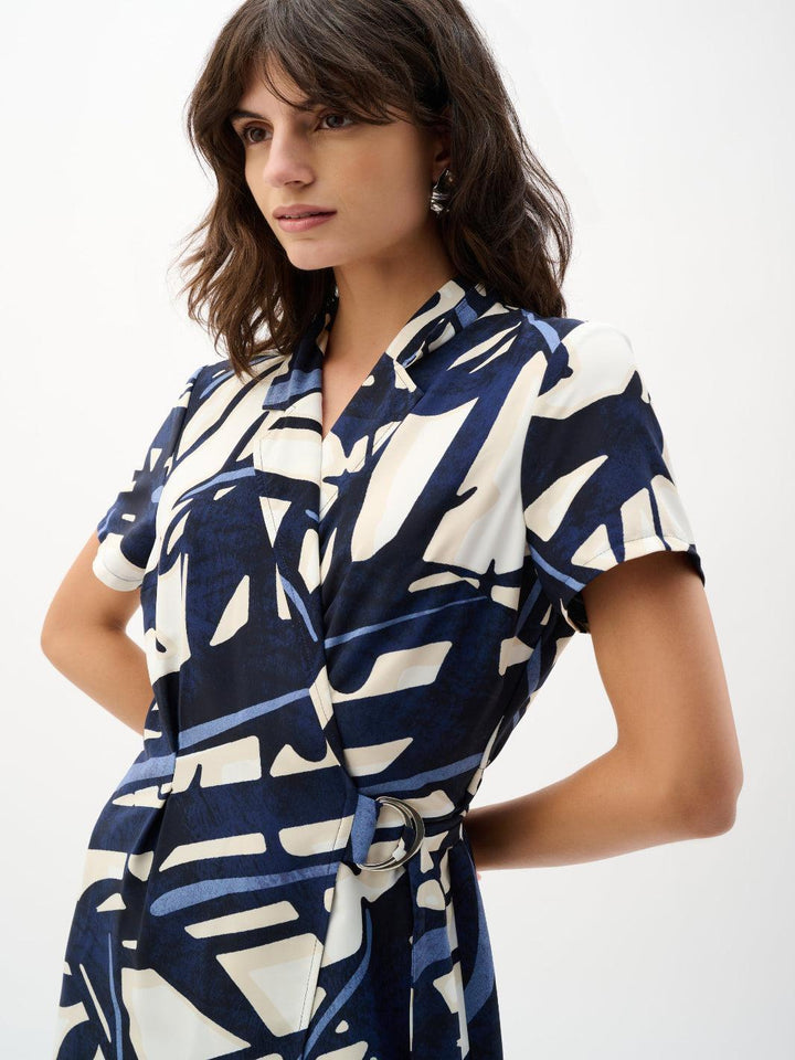 Joseph Ribkoff Midi Dress In Vanilla/Multi 262128-Nicola Ross