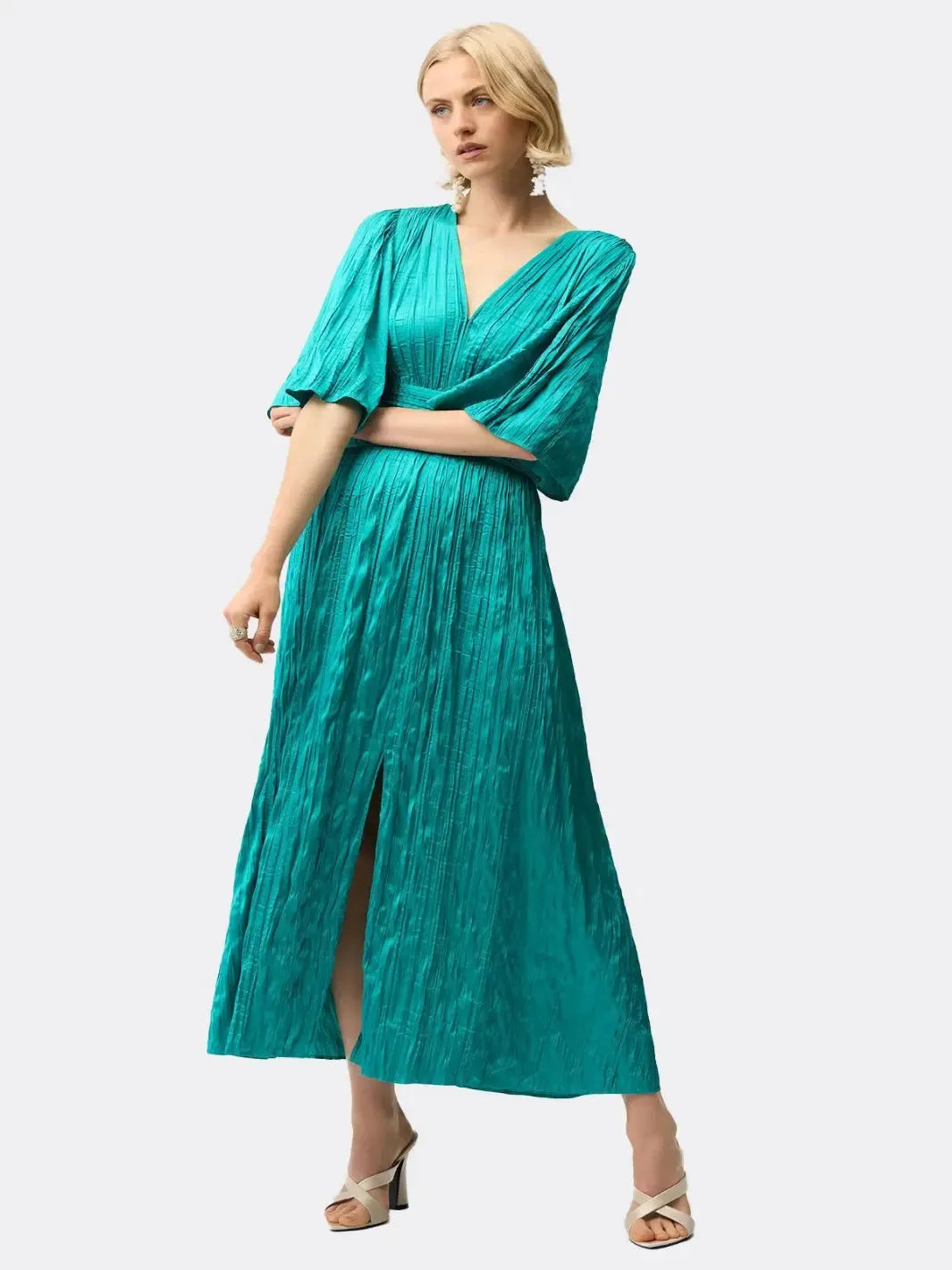 Joseph Ribkoff Midi Satin Dress In Oceanic 261962 – Nicola Ross