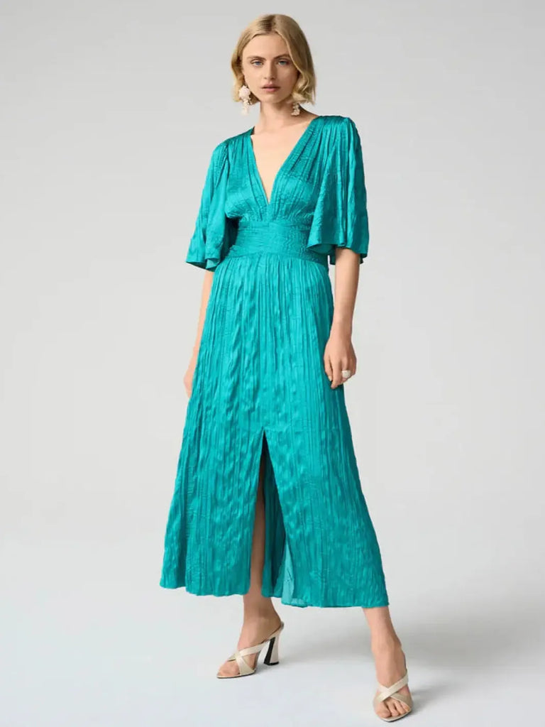 Joseph Ribkoff Midi Satin Dress In Oceanic 261962 – Nicola Ross