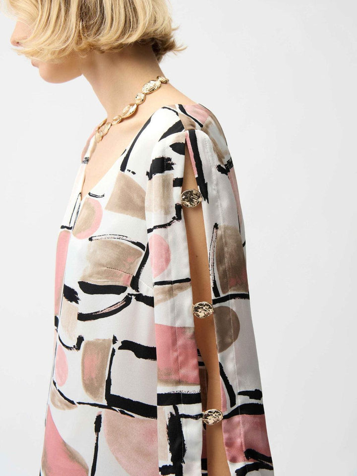 Joseph Ribkoff Mini Shift Dress In Vanilla/Multi 261258-Nicola Ross