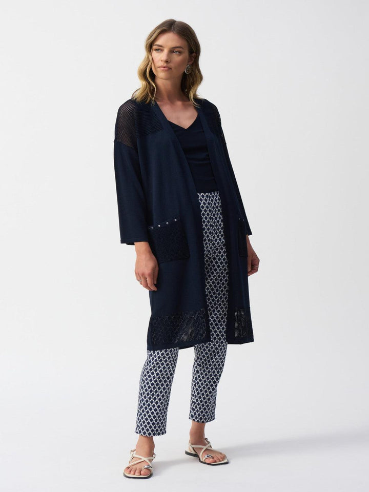 Joseph Ribkoff Minimalistic Long Cardigan In Midnight Blue 251926-Nicola Ross