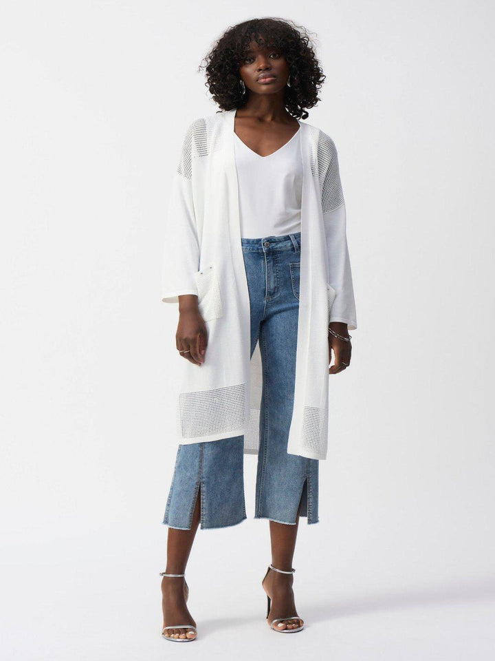 Joseph Ribkoff Minimalistic Long Cardigan In Vanilla 251926-Nicola Ross