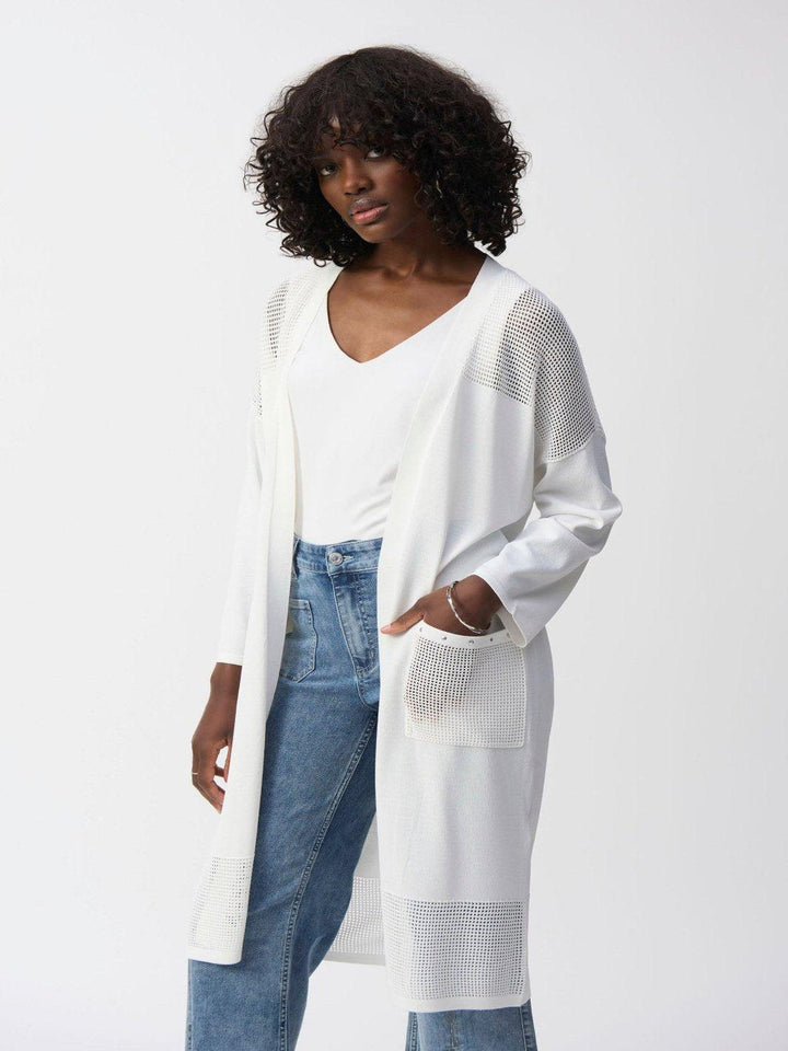 Joseph Ribkoff Minimalistic Long Cardigan In Vanilla 251926-Nicola Ross
