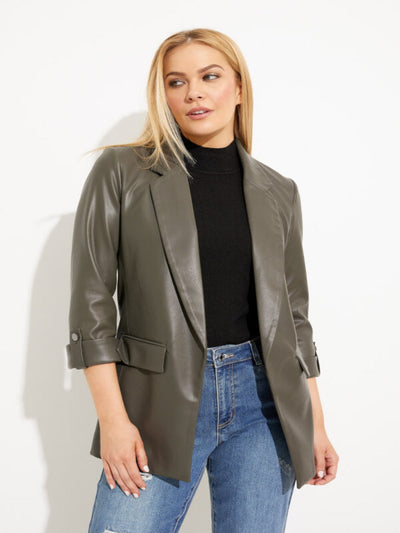 Joseph Ribkoff - Oversized Blazer In Khaki Green 233963-Nicola Ross