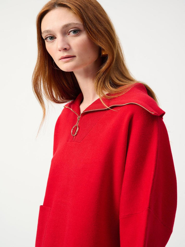 Joseph Ribkoff Oversized Cutaway Dolman Top In Red 243954S25-Nicola Ross