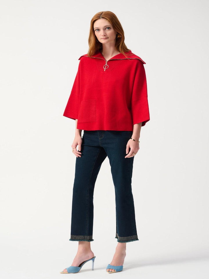 Joseph Ribkoff Oversized Cutaway Dolman Top In Red 243954S25-Nicola Ross