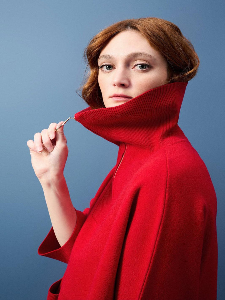 Joseph Ribkoff Oversized Cutaway Dolman Top In Red 243954S25-Nicola Ross