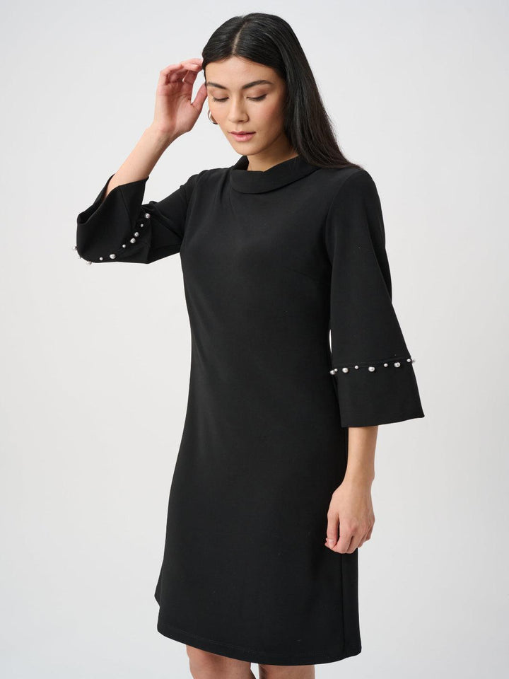 Joseph Ribkoff Pearl Shift Dress In Black 263115-Nicola Ross