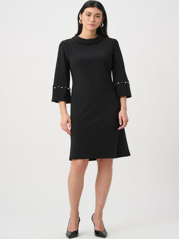 Joseph Ribkoff Pearl Shift Dress In Black 263115-Nicola Ross