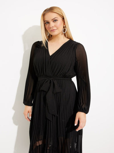 Joseph Ribkoff - Pleated Chiffon Gown In Black 233708-Nicola Ross