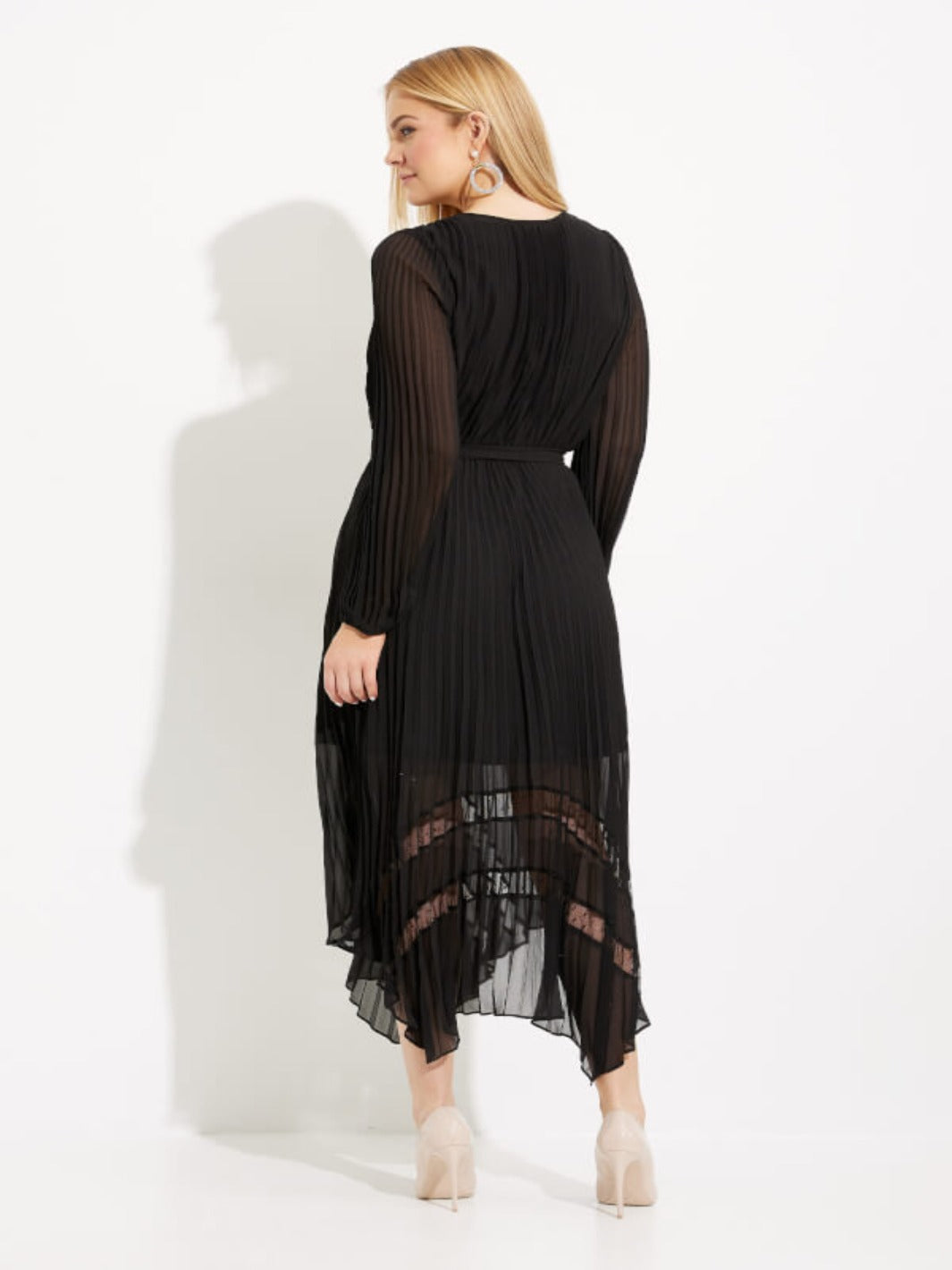 Joseph Ribkoff - Pleated Chiffon Gown In Black 233708-Nicola Ross