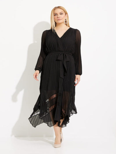 Joseph Ribkoff - Pleated Chiffon Gown In Black 233708-Nicola Ross