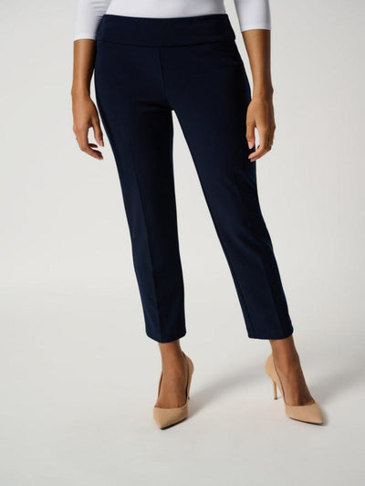 Joseph Ribkoff Pleated Front Cropped Pants In Navy 181089NOS-Nicola Ross