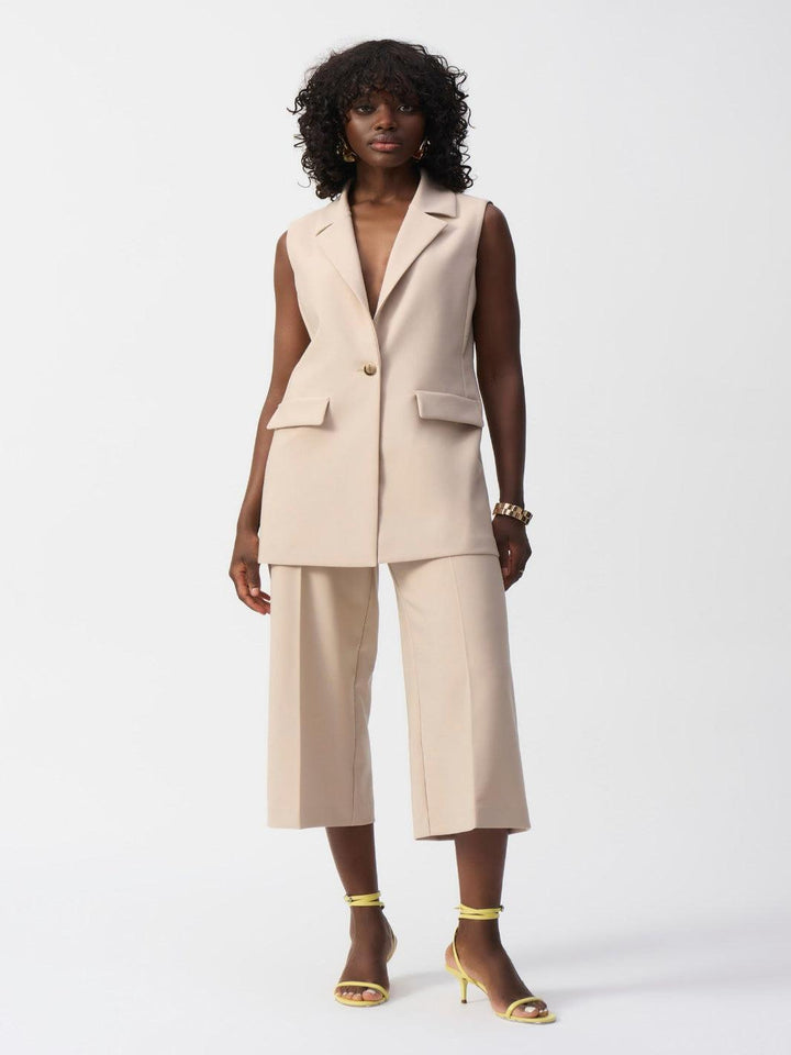 Joseph Ribkoff Pleated High-waisted Trousers In Beige 251265-Nicola Ross