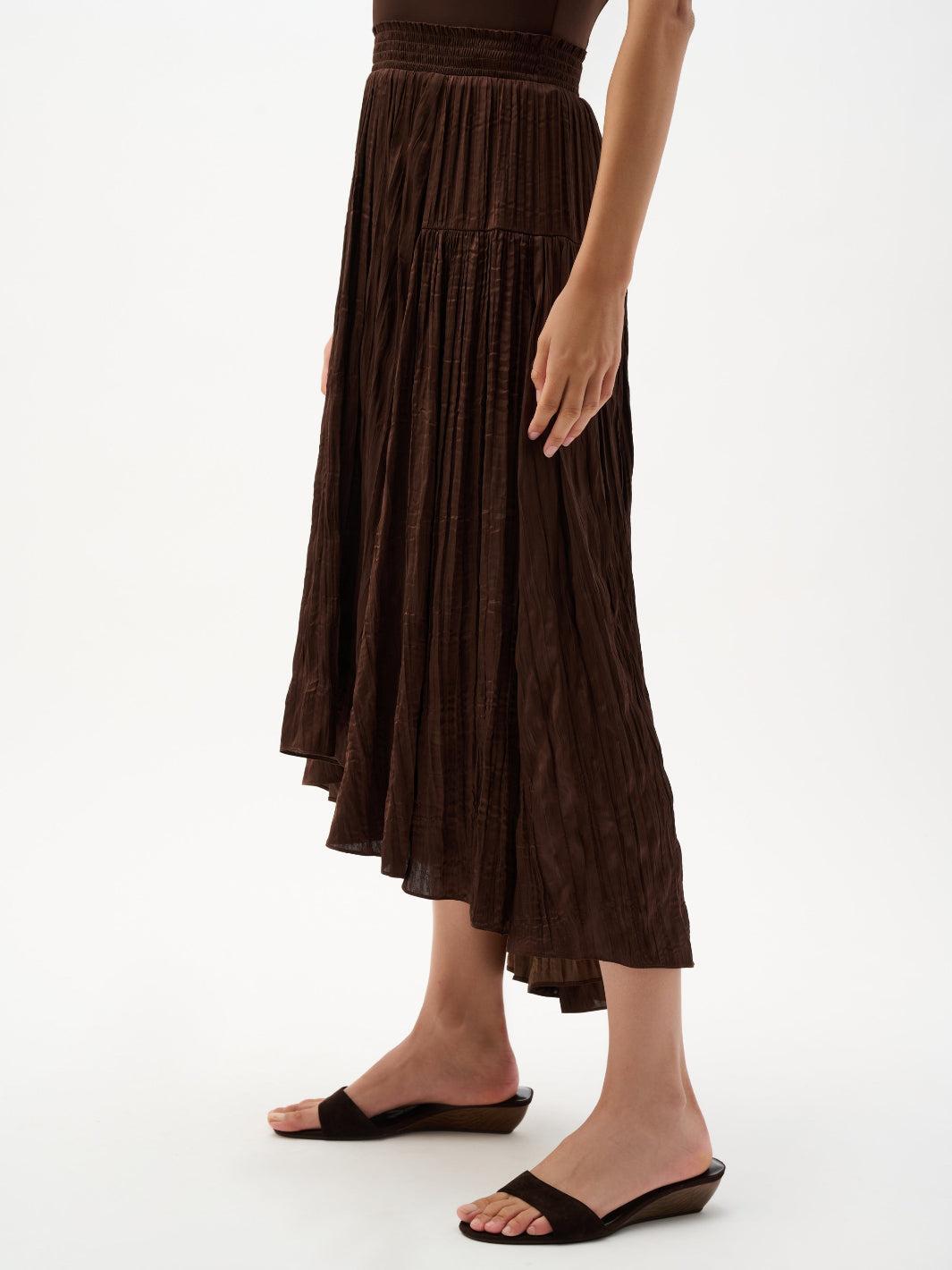 Joseph Ribkoff Pleated Skirt In Mahogony 262960-Nicola Ross