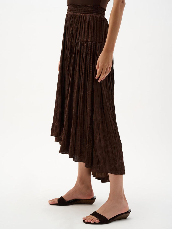 Joseph Ribkoff Pleated Skirt In Mahogony 262960-Nicola Ross