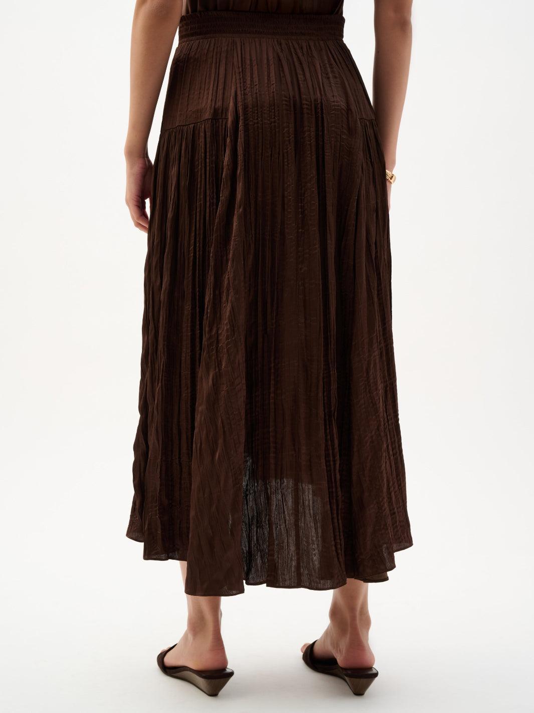 Joseph Ribkoff Pleated Skirt In Mahogony 262960-Nicola Ross