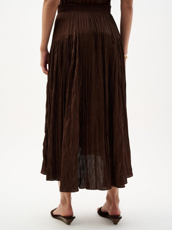 Joseph Ribkoff Pleated Skirt In Mahogony 262960-Nicola Ross