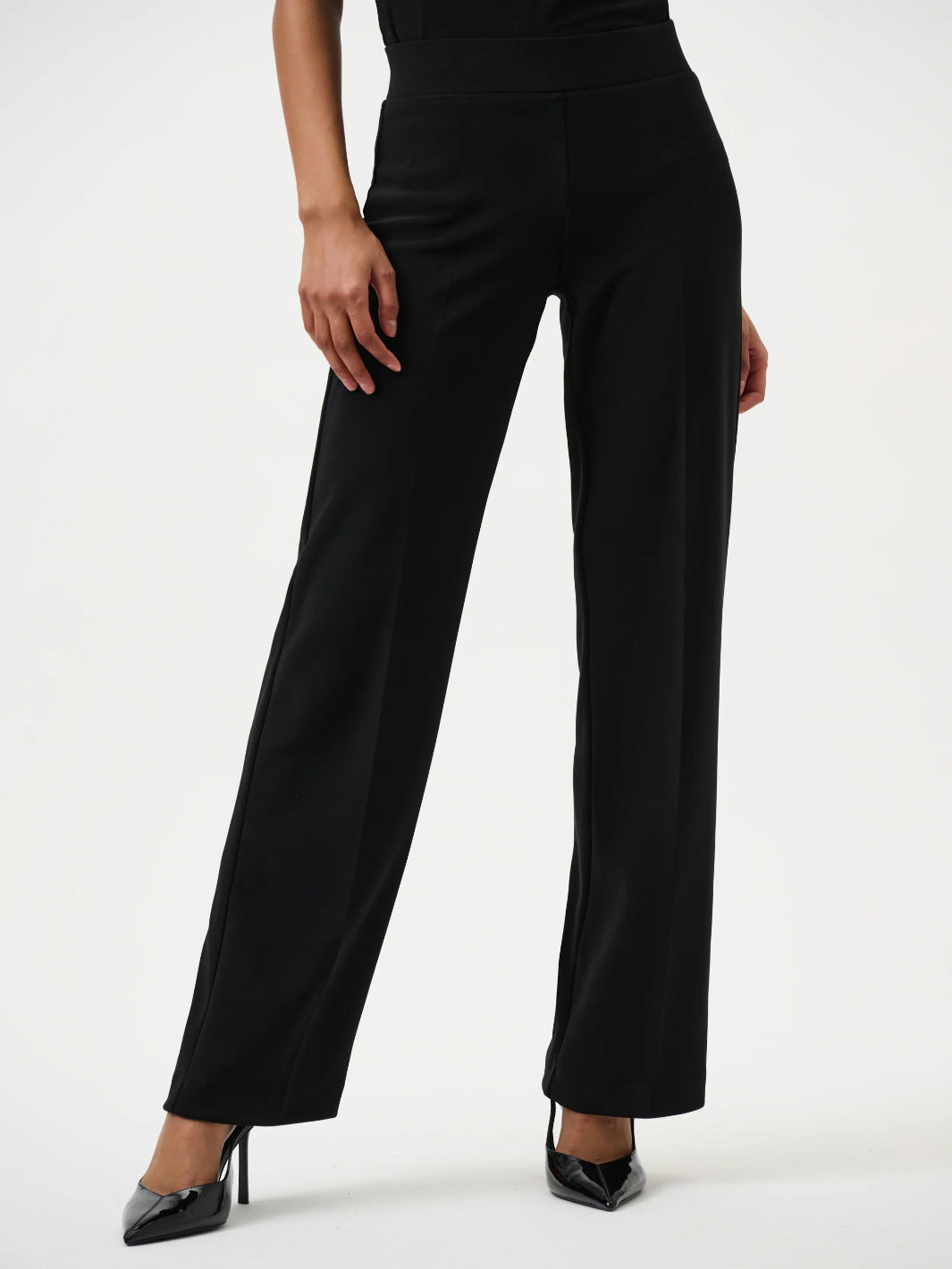 Joseph Ribkoff Pleated Straight Leg Pants In Black 153088CO-Nicola Ross