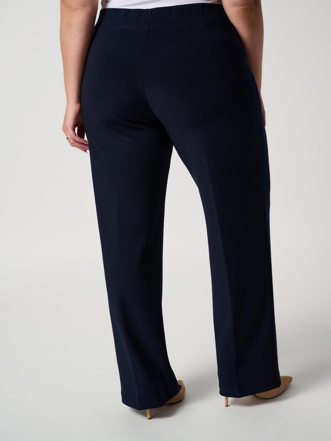 Joseph Ribkoff Pleated Straight Leg Pants In Midnight Blue 153088NOS-Nicola Ross