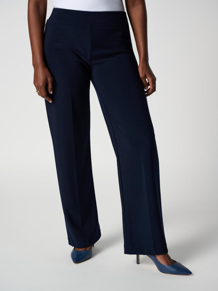 Joseph Ribkoff Pleated Straight Leg Pants In Midnight Blue 153088NOS-Nicola Ross