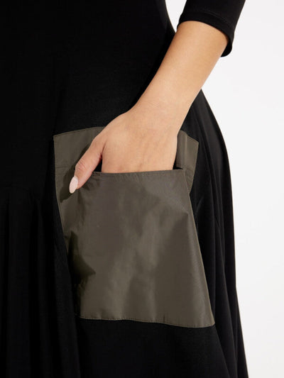 Joseph Ribkoff - Pocket Detail Dress in Khaki/Black 233110-Nicola Ross