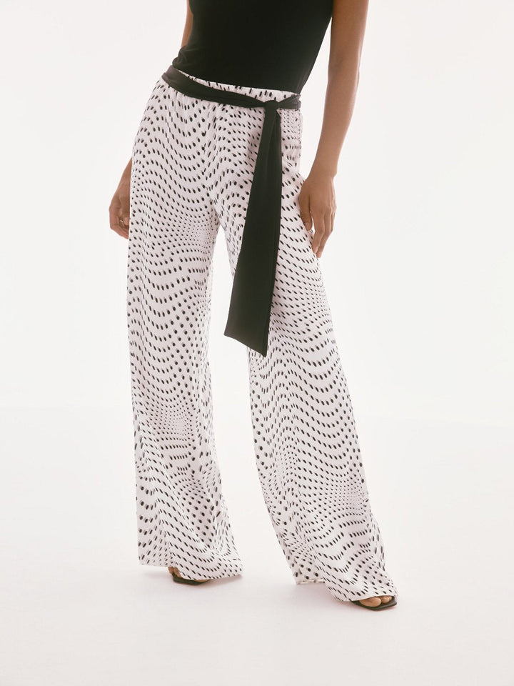 Joseph Ribkoff Polka Dot Belted Trousers 251747-Nicola Ross