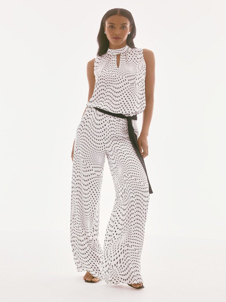 Joseph Ribkoff Polka Dot Belted Trousers 251747-Nicola Ross
