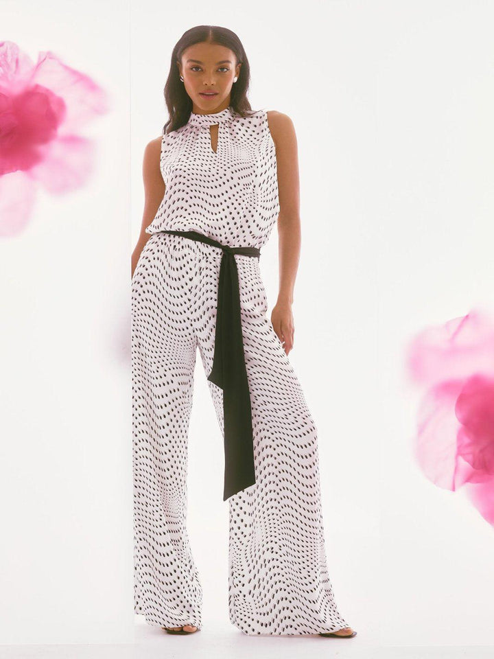 Joseph Ribkoff Polka Dot Belted Trousers 251747-Nicola Ross