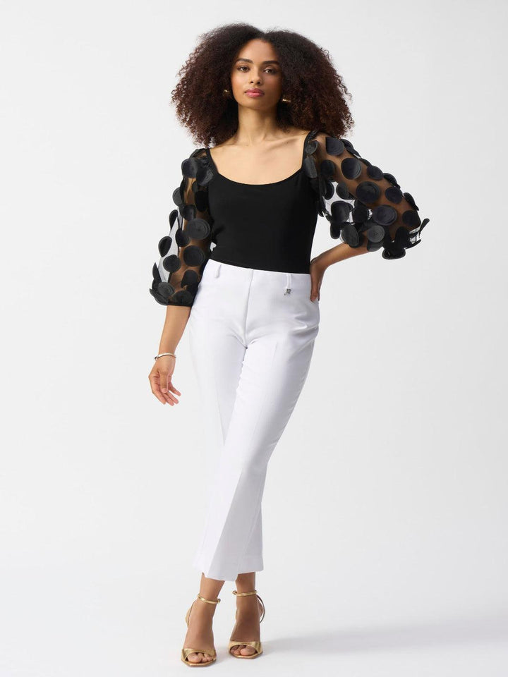 Joseph Ribkoff Polka Dot Sheer Pullover In Black 251273-Nicola Ross