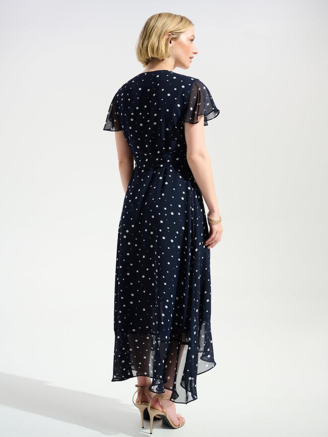 Joseph Ribkoff Print Wrap Dress In Midnight Blue/Vanilla 261739 ...