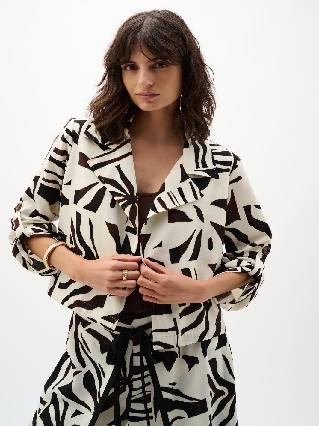 Joseph Ribkoff Printed Blazer In Beige/Mutli 262193-Nicola Ross