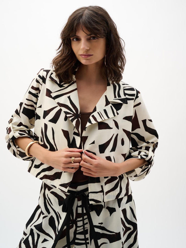 Joseph Ribkoff Printed Blazer In Beige/Mutli 262193-Nicola Ross