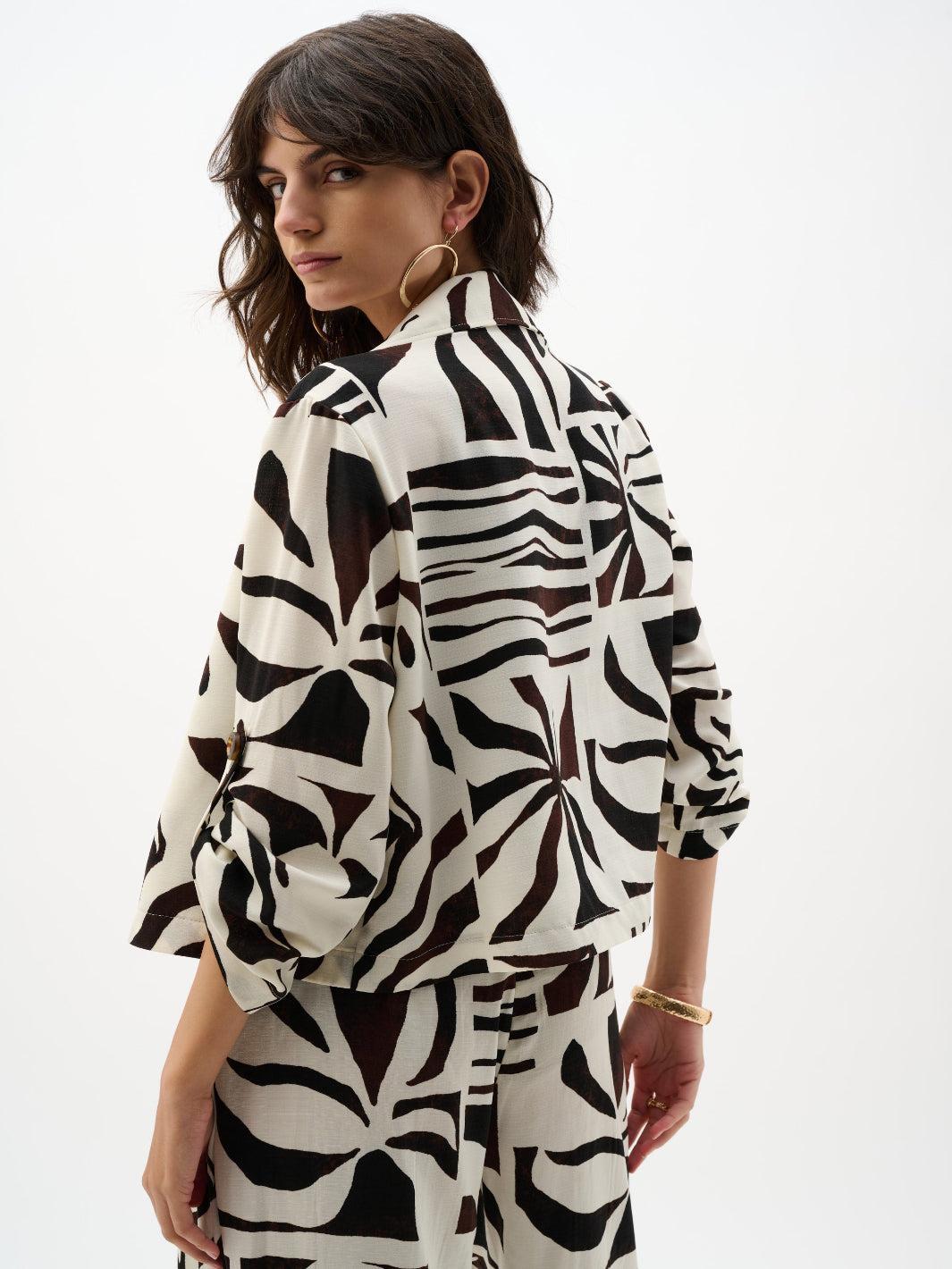 Joseph Ribkoff Printed Blazer In Beige/Mutli 262193-Nicola Ross