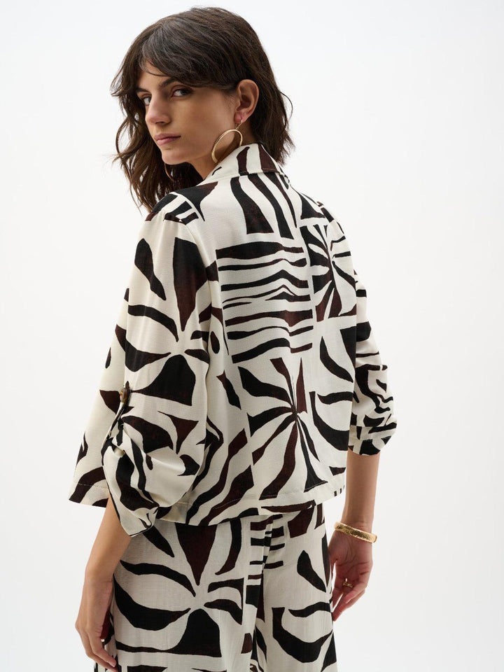 Joseph Ribkoff Printed Blazer In Beige/Mutli 262193-Nicola Ross