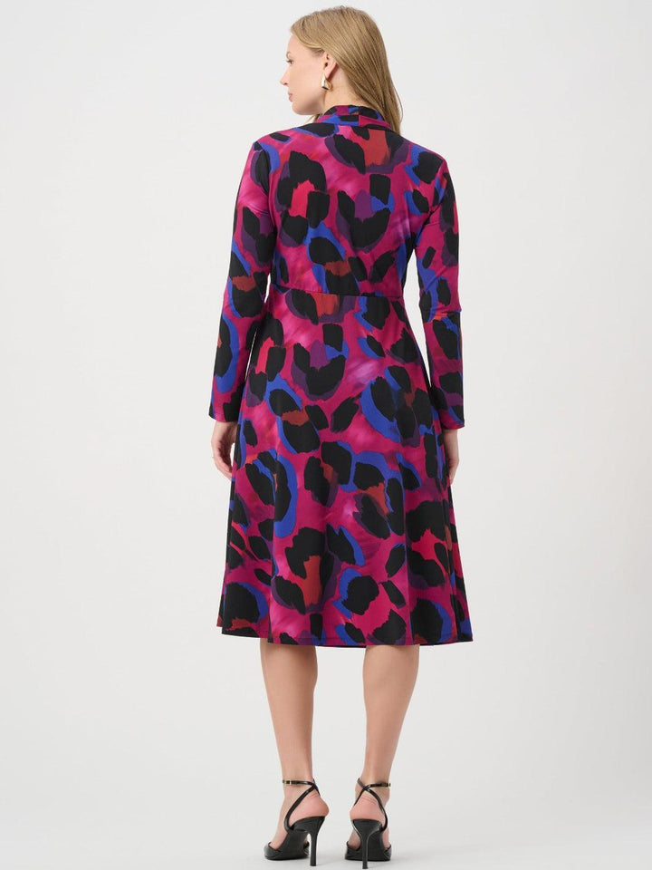 Joseph Ribkoff Printed Midi Dress In Black/Multi 264140-Nicola Ross