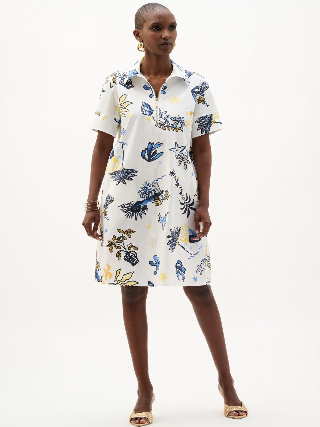 Joseph Ribkoff Printed Shirt Dress In Vanilla/Multi 262139-Nicola Ross
