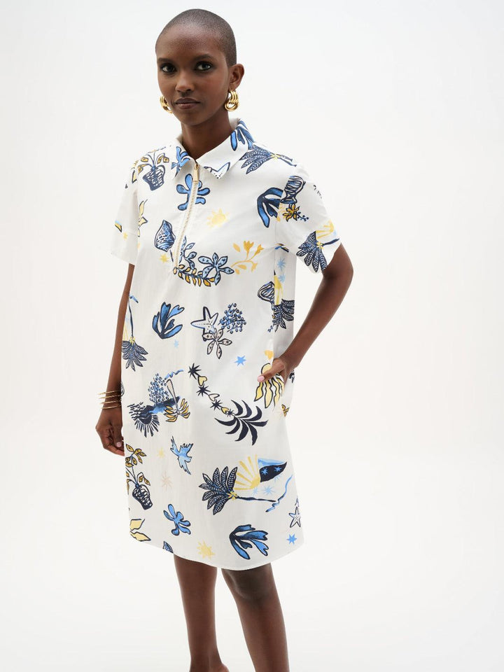 Joseph Ribkoff Printed Shirt Dress In Vanilla/Multi 262139-Nicola Ross