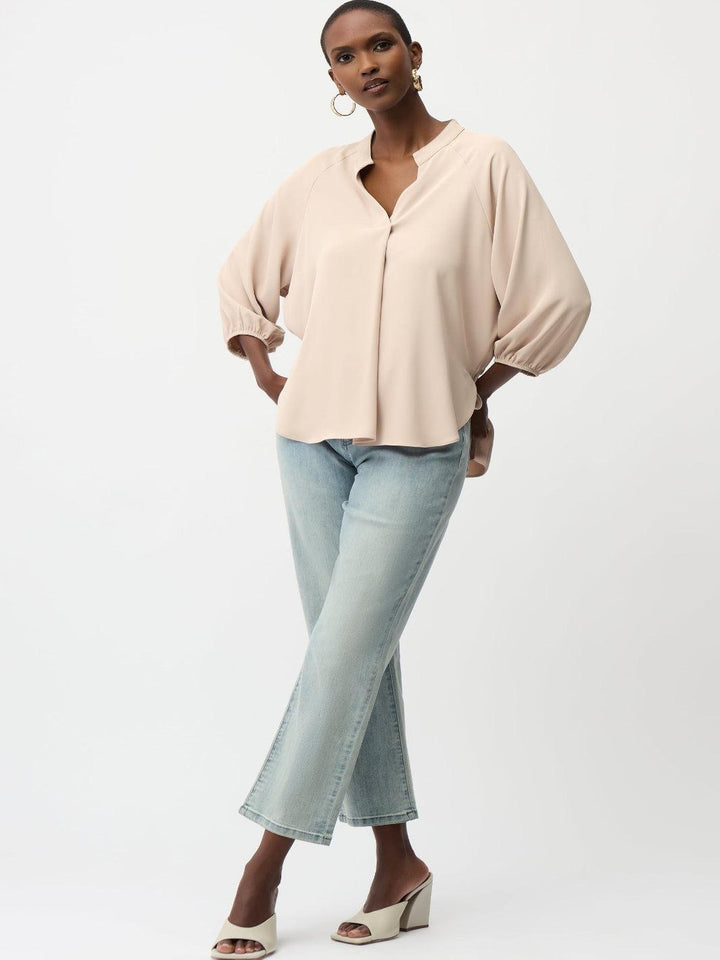 Joseph Ribkoff Puff-sleeve Top In Beige 261076-Nicola Ross