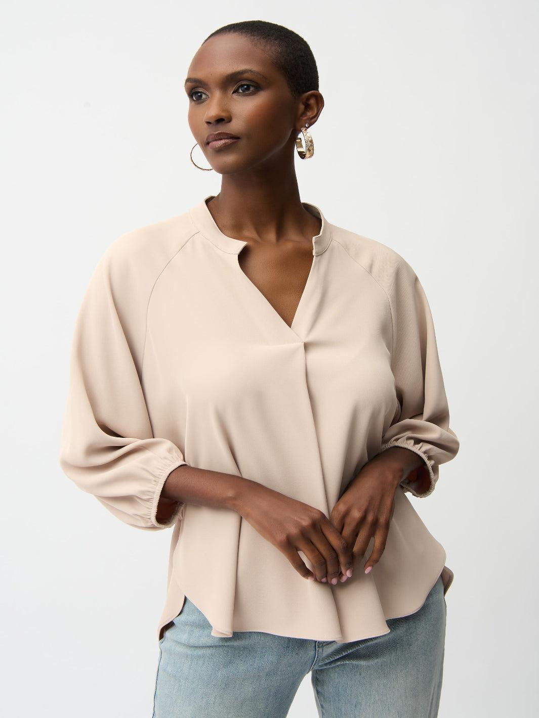 Joseph Ribkoff Puff-sleeve Top In Beige 261076-Nicola Ross