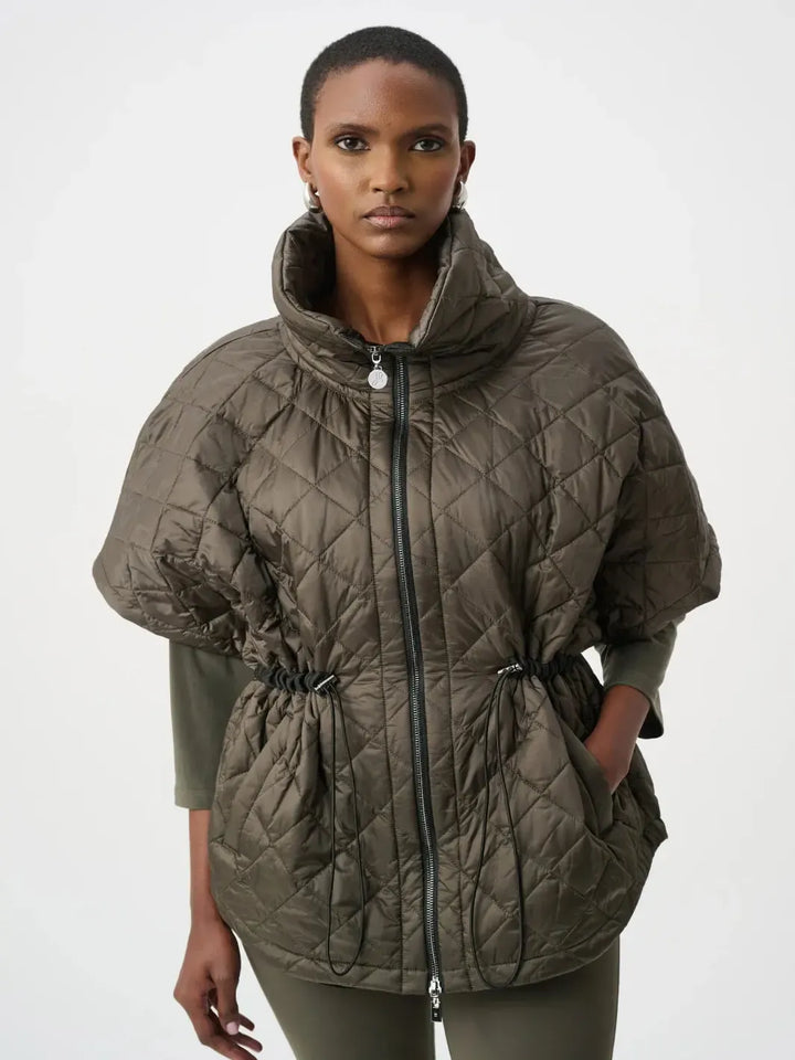 Joseph Ribkoff Quilted Jacket In Avocado 263643-Nicola Ross