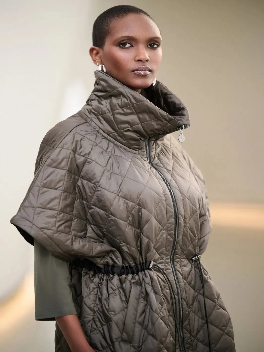 Joseph Ribkoff Quilted Jacket In Avocado 263643-Nicola Ross